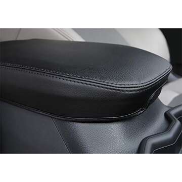 BEERTE Center Console Covers Car Armrest Box Fit for Toyota RAV4 2019-2023 Black Car Armrest Cover Scratch-Resistant Auto Center Console Pad