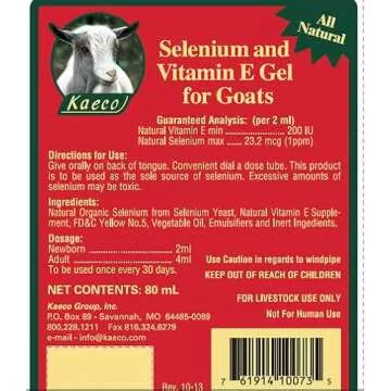 Kaeco Selenium & Vitamin E Gel for Goats - 80 mL Tube