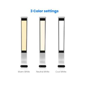 Oculamp by Ocushield Eye Safe Anti Blue Light Desk Lamp, Portable with Touchpad, Dimmable with 3X Color Settings, USB Charging with 20 Hours of Light (Silver)