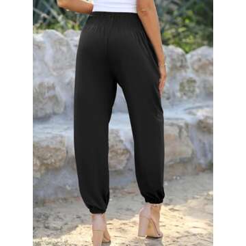 Dokotoo Palazzo Pants for Women Casual Loose High Waist Boho Wide Leg Beach Lounge Soft Flowy Yoga P...