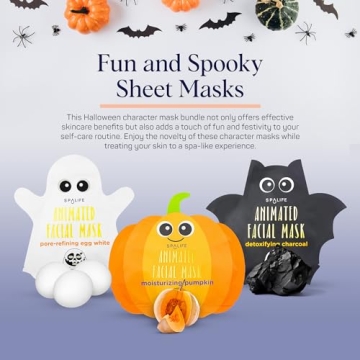 SpaLife Halloween Character Face Mask Bundle for Glowing Skin