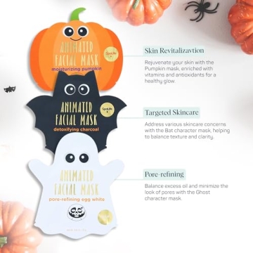 SpaLife Halloween Character Face Mask Bundle for Glowing Skin