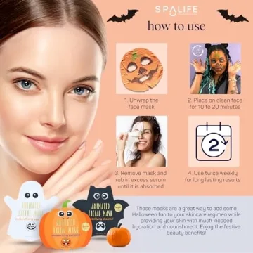 SpaLife Halloween Character Face Mask Bundle for Glowing Skin