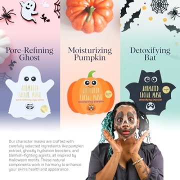 SpaLife Halloween Character Face Mask Bundle for Glowing Skin