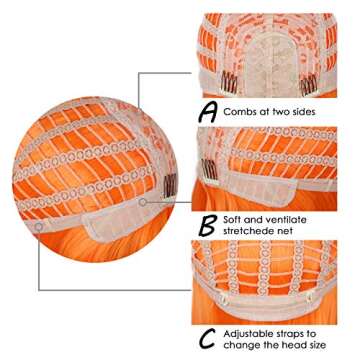 Orange Short Bob Wig for Cosplay & Daily Use