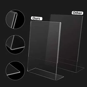 Acrylic Sign Holder 8.5 x 11 for Office and Home Displays