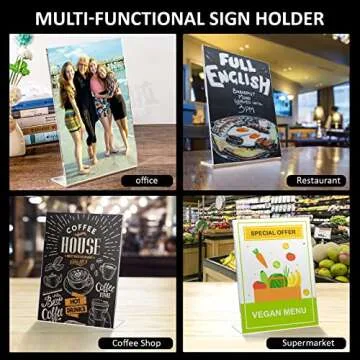 Acrylic Sign Holder 8.5 x 11 for Office and Home Displays