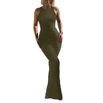 REORIA Women's Summer Lounge Tank Maxi Dress - Elegant