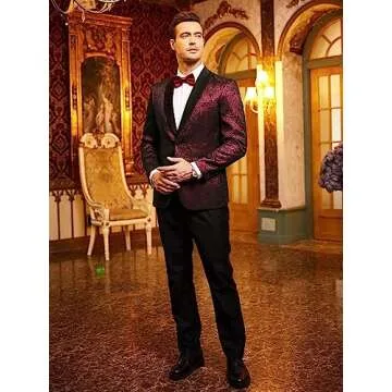Stylish COOFANDY Floral Tuxedo Jacket for Parties