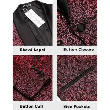 Stylish COOFANDY Floral Tuxedo Jacket for Parties