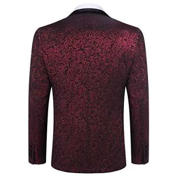 Stylish COOFANDY Floral Tuxedo Jacket for Parties