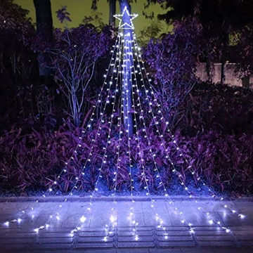 FUNIAO 320 LED Outdoor Christmas Star Lights with 8 Modes for Magical Holiday Decor