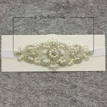 Baptism Headband for Toddler Baby Girl White Rhinestone Headband Accessories (White, 6 Months - 2 Years old)