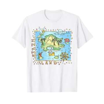 Disney Peter Pan Never Land Map T-Shirt - Vintage Adventure Apparel