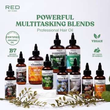 Red by Kiss Organic Vegan Hair Oil Blend for Shine & Moisture