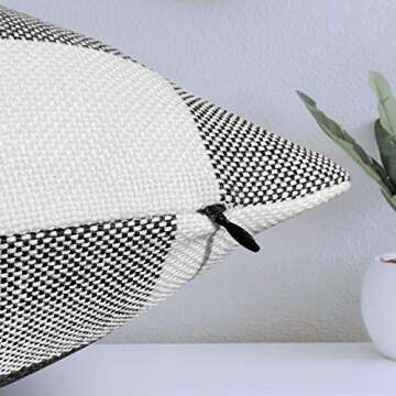 JUEYINGBAILI Throw Pillow Covers 18×18 Decorative Buffalo Check Plaid Pillow Cover - Farmhouse Christmas Square Pillowcases Set of 2 for Home Decor Sofa Bedroom Car