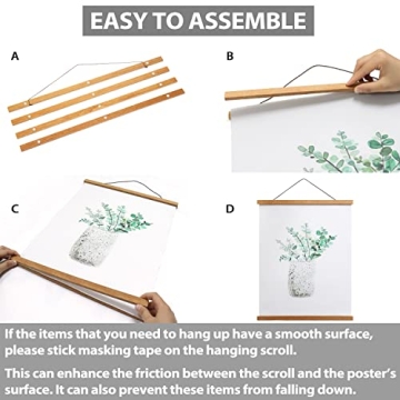 Teak Wood Magnetic Poster Hangers for Stylish Art Displays