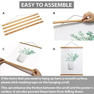 Teak Wood Magnetic Poster Hangers for Stylish Art Displays