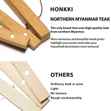 Teak Wood Magnetic Poster Hangers for Stylish Art Displays