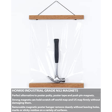 Teak Wood Magnetic Poster Hangers for Stylish Art Displays