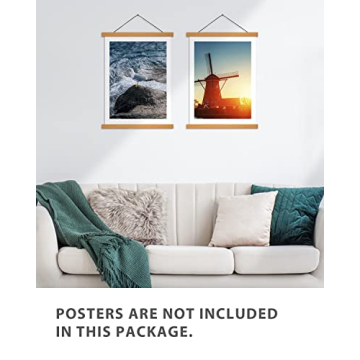 Teak Wood Magnetic Poster Hangers for Stylish Art Displays