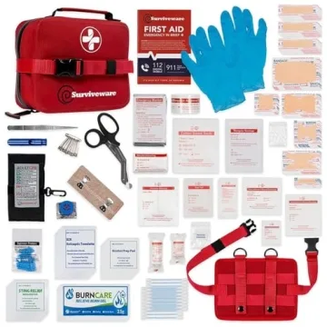 Surviveware Waterproof First Aid Kit for Travel and Emergencies
