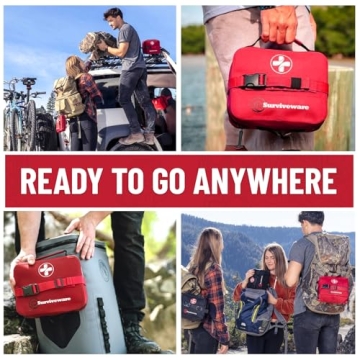 Surviveware Waterproof First Aid Kit for Travel and Emergencies