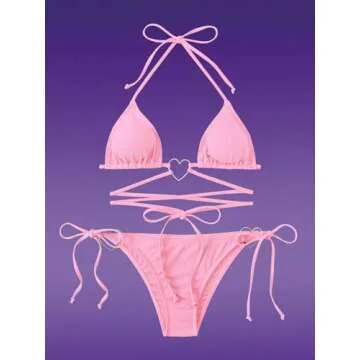 Milumia Heart Ring Linked Bikini Set for Summer