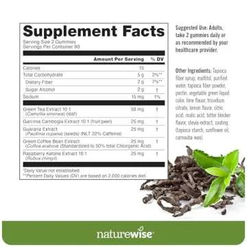 NatureWise Green Tea Gummies - Supports Fitness Goals - Keto-Friendly