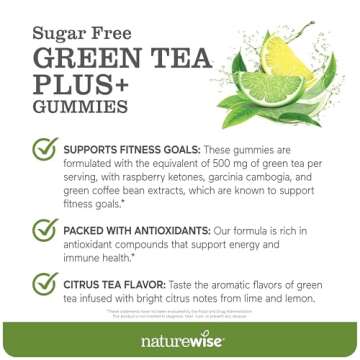 NatureWise Green Tea Gummies - Supports Fitness Goals - Keto-Friendly
