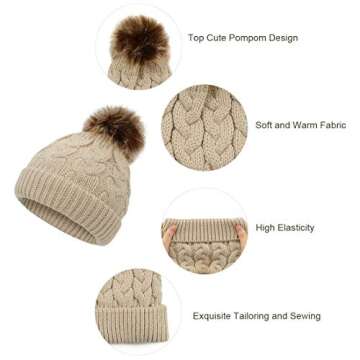 Baby Hats for Girls Boys Infant Toddler Baby Beanie Winter Hat Pom Pom Beanies Kids Warm Cap 4 Mix-Pack A One Size