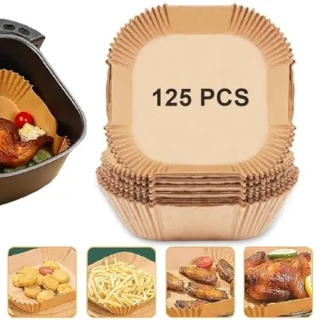 Non-Stick Air Fryer Paper Liners - 125 PCS for Baking and Roasting
