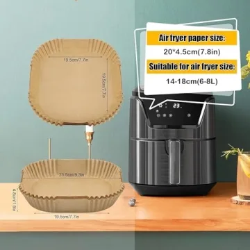 125PCS Air Fryer Paper Liners - Non-Stick, Oil-Proof