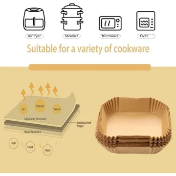 125PCS Air Fryer Paper Liners - Non-Stick, Oil-Proof