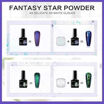 Morovan Gel Nail Polish Kit: 4-Color Chameleon Nail Polish Set with Base & Top Coat - Blue, Green, Orange & Black