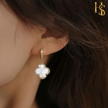 Clover Huggie Hoop Earrings - Elegant Gift for Her