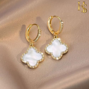 Clover Huggie Hoop Earrings - Elegant Gift for Her