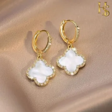 Clover Huggie Hoop Earrings - Elegant Gift for Her