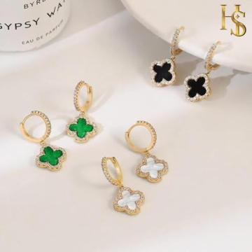 Clover Huggie Hoop Earrings - Elegant Gift for Her