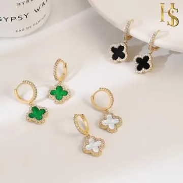 Clover Huggie Hoop Earrings - Elegant Gift for Her