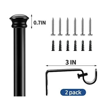 Stylish Adjustable Curtain Rods 30 to 45 Inches Heavy Duty