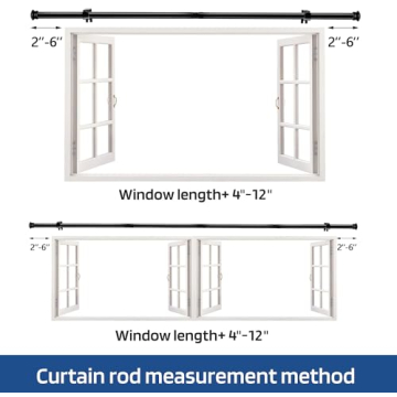 Stylish Adjustable Curtain Rods 30 to 45 Inches Heavy Duty