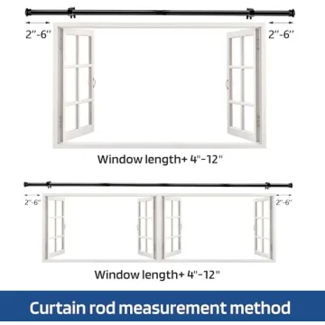 Stylish Adjustable Curtain Rods 30 to 45 Inches Heavy Duty