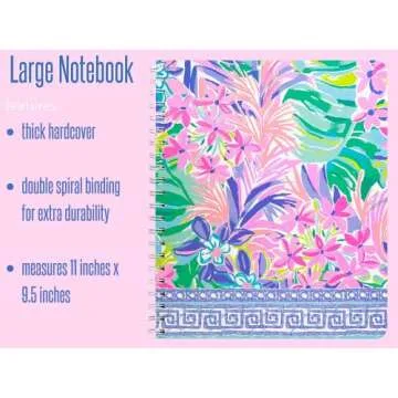 Lilly Pulitzer Large Hardcover Spiral Notebook with Vibrant Design