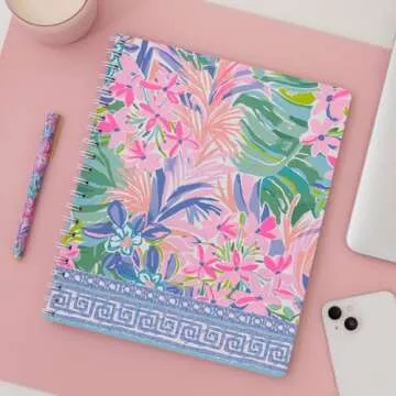 Lilly Pulitzer Large Hardcover Spiral Notebook with Vibrant Design