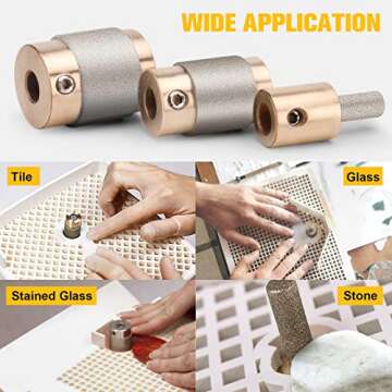 Diamond Grinder Bit Tools for Stained Glass Projects