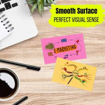 Mr. Pen Neon Study Cards - 180 Ruled Flashcards for Studying