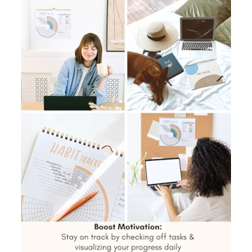 Lamare Premium Habit Tracker Calendar - Inspirational Habit Journal with Spiral Binding - Daily Habit Tracker Journal and Goal Board, Motivational Goals Journal, Productivity Tool and Workout Calendar