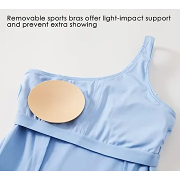 Willit Women's One Shoulder Athletic Dress with Pockets