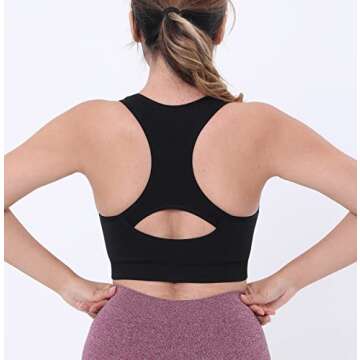 AKAMC Women's Zip Front Sports Bra Seamless Post-Surgery Bra Active Yoga Sports Bras,Large